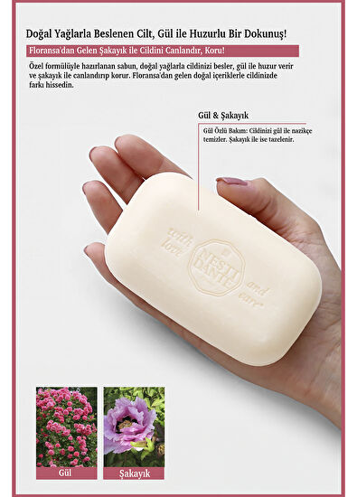 Nesti Dante With Love and Care Regina di Peonie Çiçeksi Vegan Bakım Sabunu 250 gr - 3