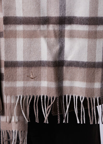 Beymen Club Beige Plaid Men's Wool Scarf - 3