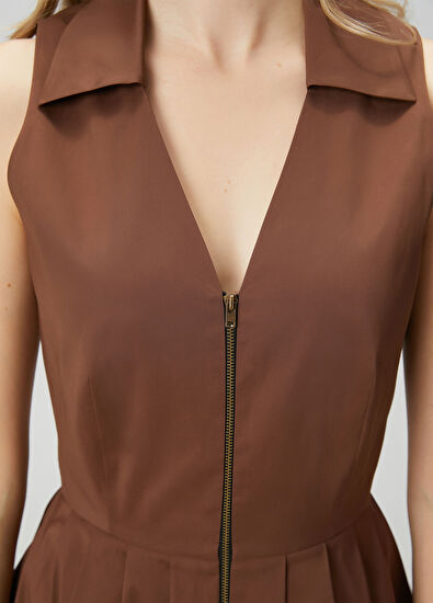 Beymen Club Brown Midi Taffeta Shirt Dress - 6