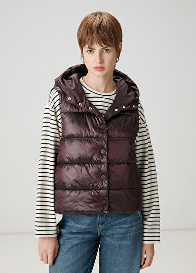 Beymen Club Plum Quilted Puffer Vest - 3