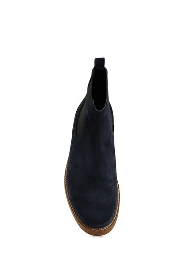 Beymen Club Navy Blue Men's Leather Chelsea Boots - 4