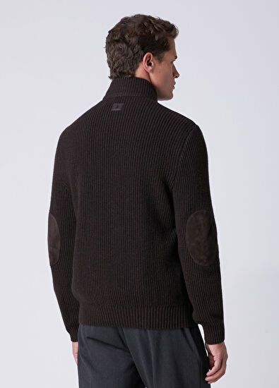 Beymen Club Dark Brown Knit Insert Suede Jacket - 5