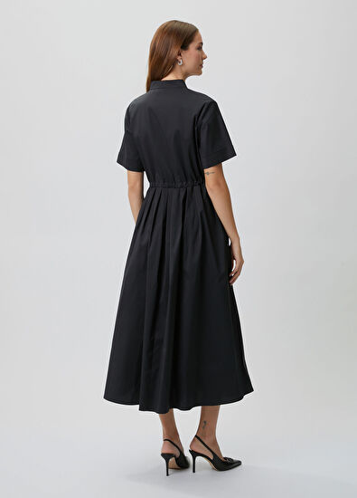 Beymen Club Black Crystal Logo Long Shirt Dress - 5