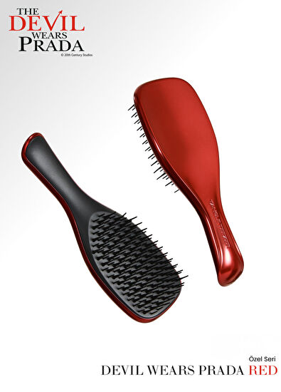 Tangle Teezer The Devil Wears Prada Ultimate Detangler Red Mini Size Chrome Hair Brush Comb - 3