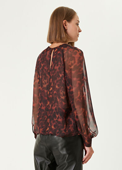 Beymen Collection Kahverengi Burgu Detaylı Bluz - 6