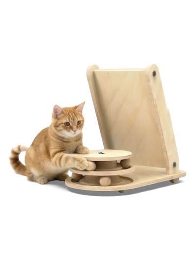 Mamatoyz Joly Notch Ahşap Kedi Tırmanma ve Oyun Alanı - 3