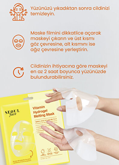 Dermal Seoulface Vitamin Hydrogel Transparent Dissolving Moisturizing Face Mask 34g - 6