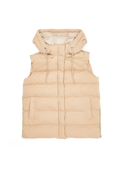 Beymen Club Bej Kapüşonlu Puff Yelek - 7