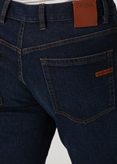 Zegna Lacivert Jean Pantolon - 5