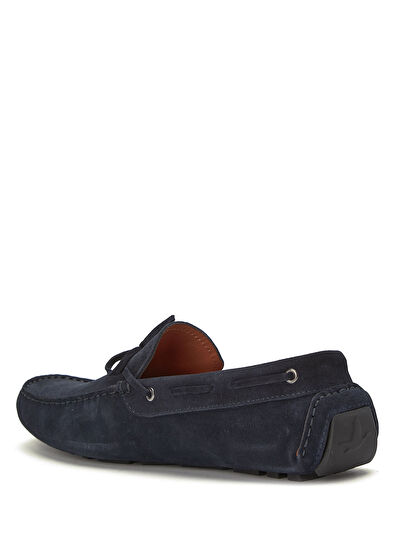 Beymen Club Navy Blue Lace-Up Men's Suede Driver - 3