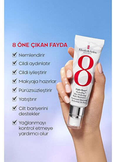 Elizabeth Arden Eight Hour Hydraplay Skin Perfecting Daily Moisturizer Günlük Nemlendirici Krem Cilt Dokusunu Pürüzsüzleştiren Hafif Nemlendirici 45  ml  - 4