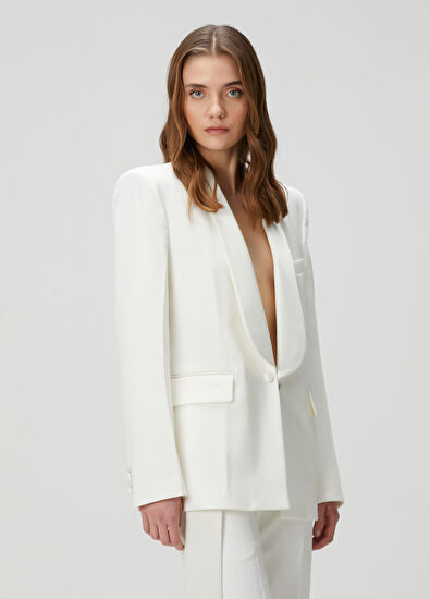 Victoria Beckham Krem Ceket - 3