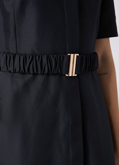 Beymen Club Siyah Midi Tafta Elbise - 6