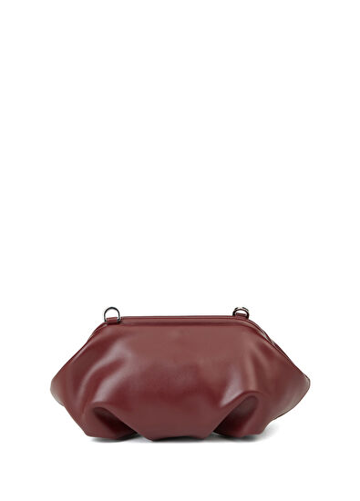 Beymen Club Volume Mini Burgundy Women's Leather Clutch - 4