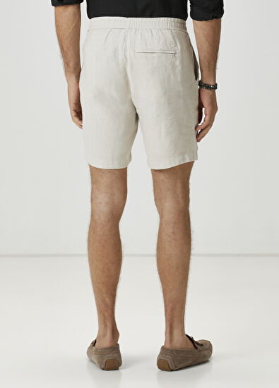 Beymen Club Taş Kordonlu Keten Şort - 3