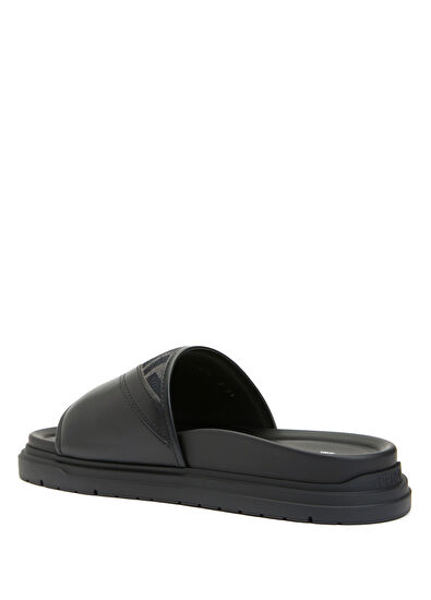 Fendi Black Logo Detailed Men's Slippers - 3