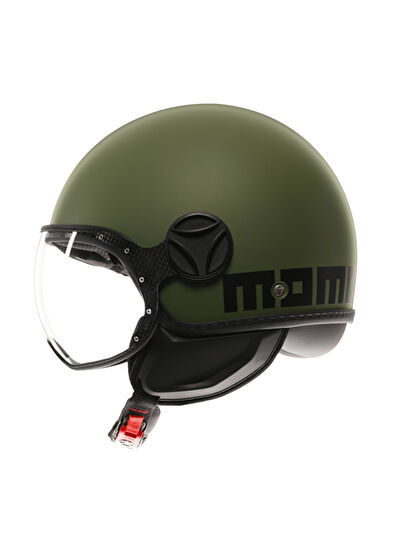 Momo Design Fgtr Classic Mono Matt Military Green Black Motorcycle Helmet - 6