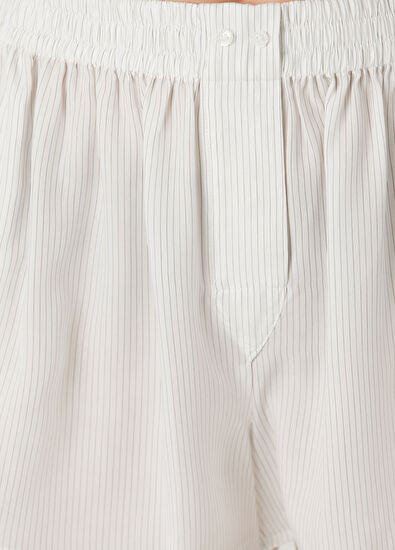 T by Alexander Wang Beyaz Çizgili Şort - 5