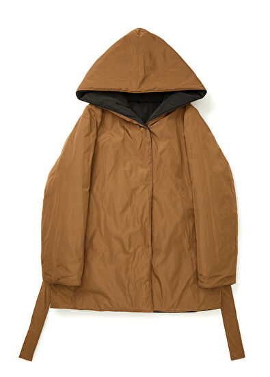 Beymen Club Siyah Çift Taraflı Kapüşonlu Puff Mont - 7