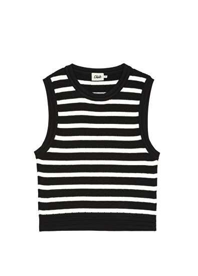 Beymen Club Black White Striped Knit Tank Top - 7