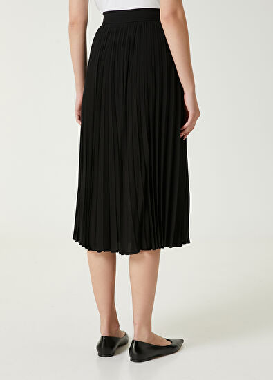 Beymen Club Siyah Piliseli Midi Etek - 5