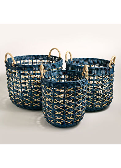 Zsa Zsa Zsu Java Lacivert Rattan Sepet 39 cm - 5