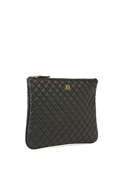 Siyah Kapitoneli Kadın El Portföyü - Görsel 4