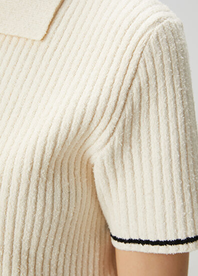 Beymen Club Ekru Crop Polo Hırka - 6