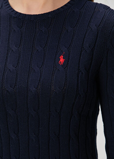 Lacivert Saç Örgülü Triko - Görsel 6