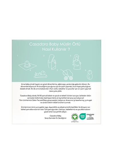 Casadora Baby Happy Tony 100% Organic Cotton 2-Piece Muslin Cover Set - 7