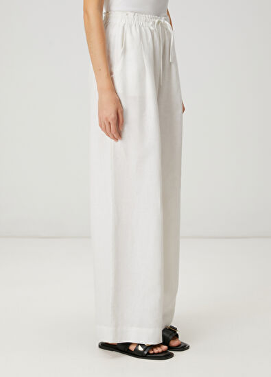 Beymen Club Kırık Beyaz Keten Pantolon - 3