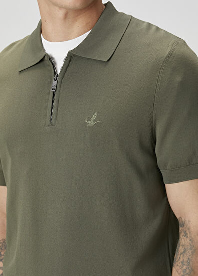 Beymen Club Haki Polo Yaka Kısa Kollu Triko - 5