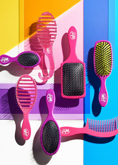 Wet Brush Mini Detangler Mor Dolaşık Açıcı Kadın Saç Fırçası  - 4