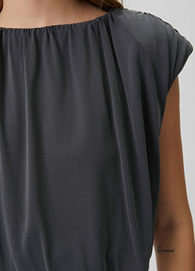 Beymen Club Antrasit Pileli Dökümlü T-shirt - 6