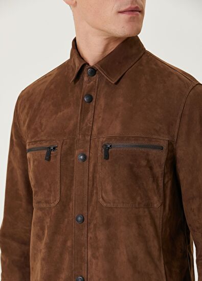 Beymen Club Brown Suede Shirt - 6