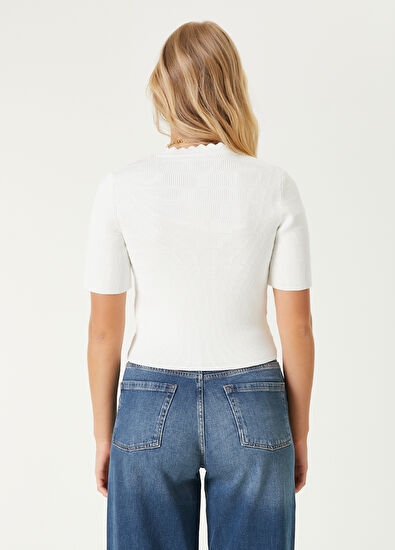 Beymen Club Beyaz Gold Düğmeli Triko Hırka - 6