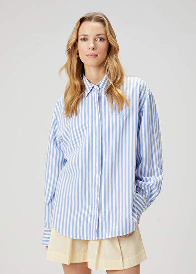 Beymen Club Mavi Beyaz Çizgili Gömlek - 5
