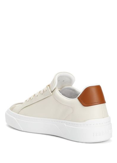 Ferragamo Hollywood Beige Men's Leather Sneakers - 3