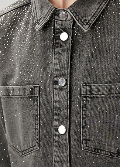 Beymen Club Grey Stone Denim Jacket - 5