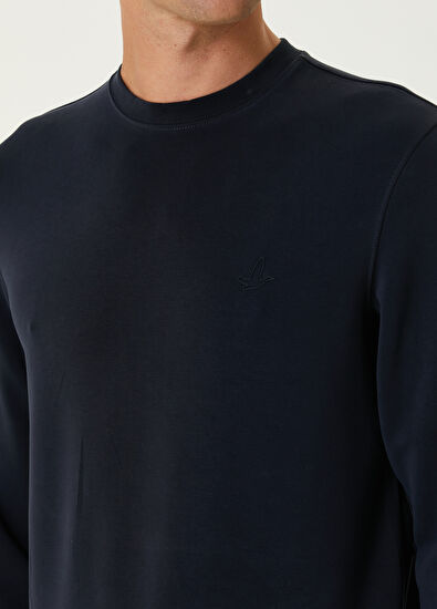 Beymen Club Navy Blue Logo Detailed Sweatshirt - 6