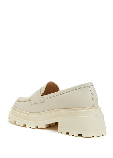 Beymen Club Ekru Kadın Deri Loafer - 3