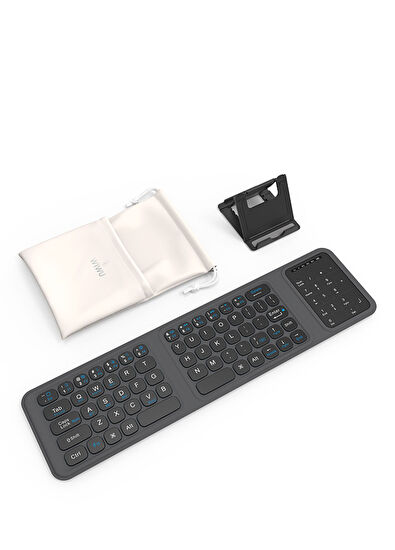 Wiwu FMK-05 Grey Foldable Bluetooth Keyboard and Desk Phone Stand - 5