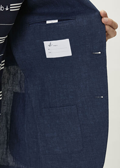 Beymen Club Navy Blue Linen Jacket - 9