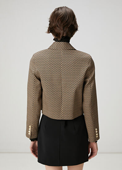 Beymen Club Black Beige Jacquard Jacket - 4
