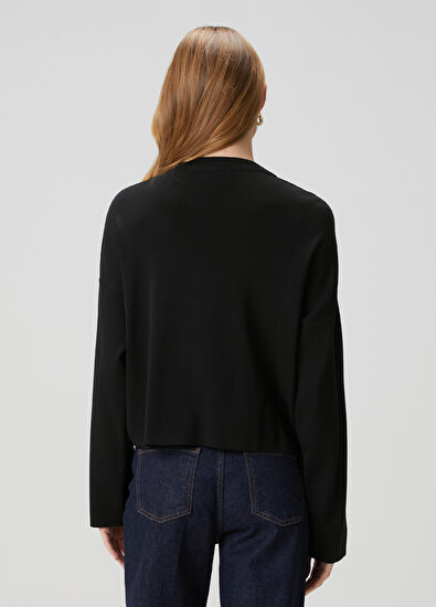 Beymen Club Siyah Piksel Kuş Jakarlı Kazak - 5