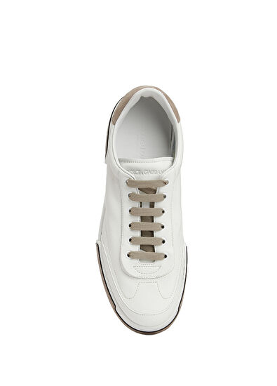 Dolce&Gabbana Beige Men's Leather Sneakers - 4