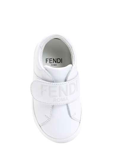 Fendi White Logo Unisex Child Leather Sneaker - 4