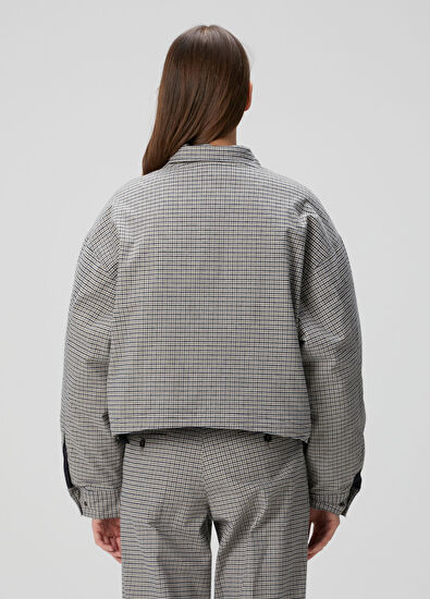 Hommegirls Grey Gingham Jacket - 4