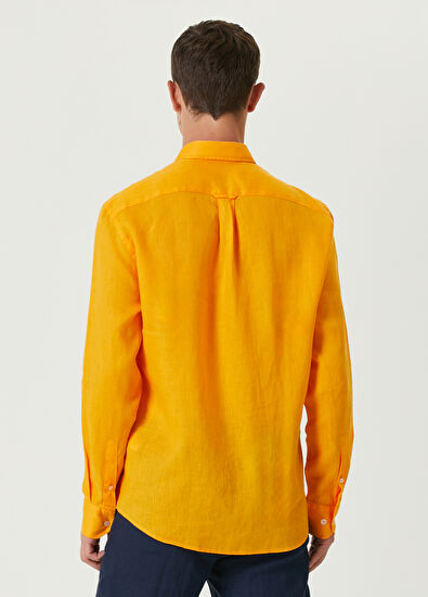 Beymen Club Comfort Fit Turuncu Keten Gömlek - 5