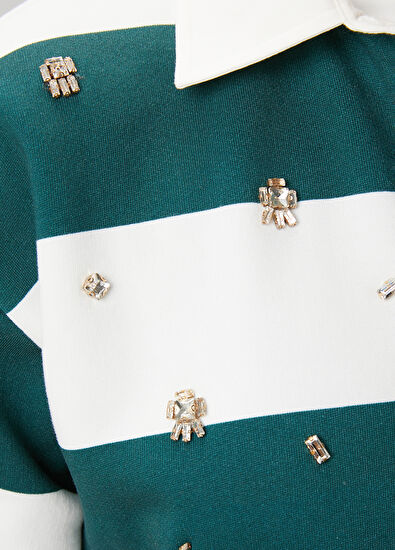 Beymen Club Green Stones Striped Polo Sweatshirt - 5